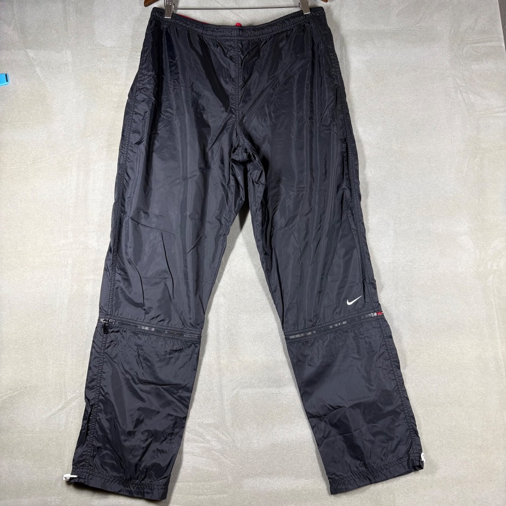 Nike Y2K Mens Convertible Zip Off Track Pants Black Nylon Athletic Training L